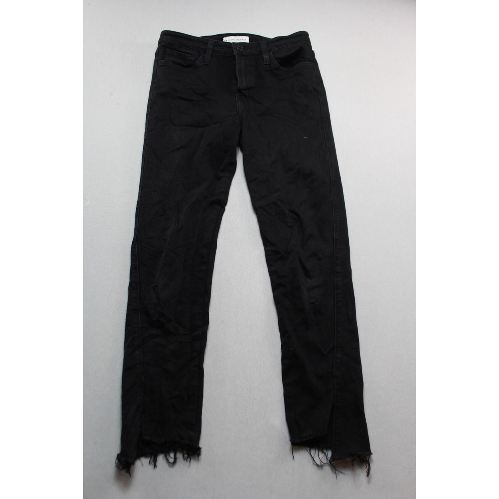 Flying Monkey Jeans Women 27 Black Excellent Raw Hem Side Slit High Rise Denim